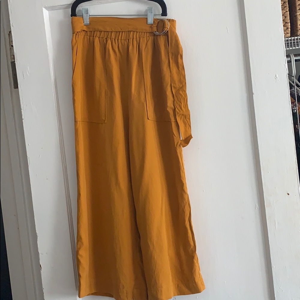 Zara wide leg crop elastic waste pants